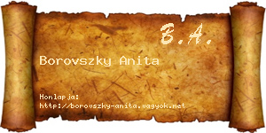 Borovszky Anita névjegykártya