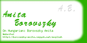 anita borovszky business card